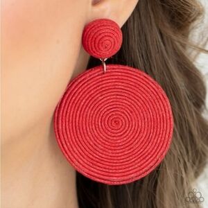Paparazzi Red Circular Post Earrings